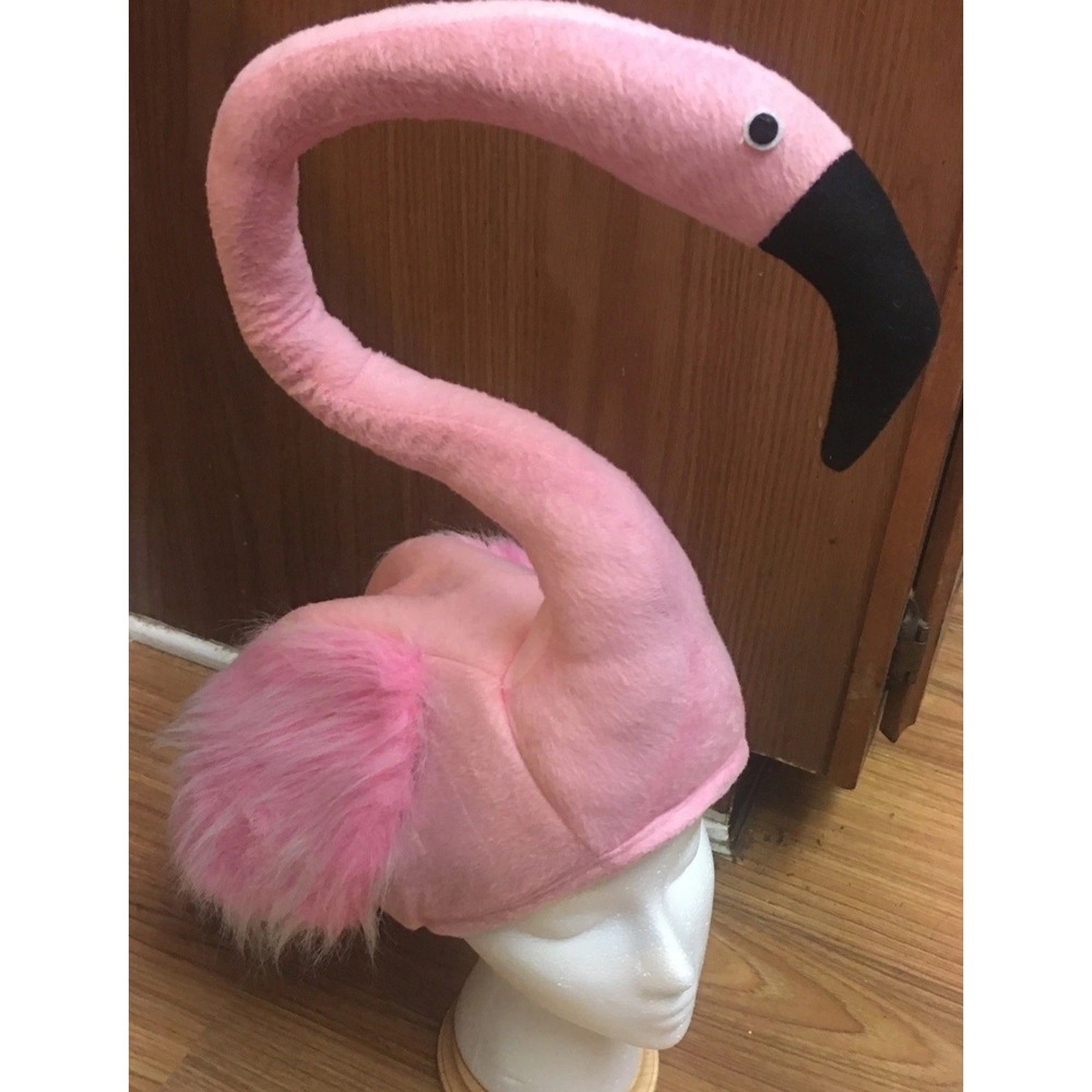 Pink Flamingo Hat Party Costume Tropical Animal Bird Theme Beach Size Adult